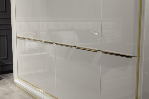 Modern and comfortable white wardrobe with luxurious storage space