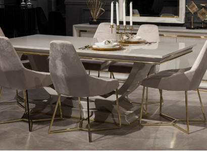 Luxury dining table with 6 chairs