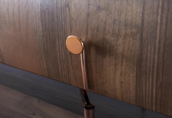 Set with 2 mobile mirrors in brown wood