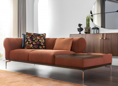 Modern orange sofa for two people 234 cm