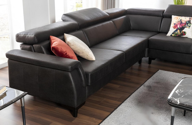 Leather sofa with bed function