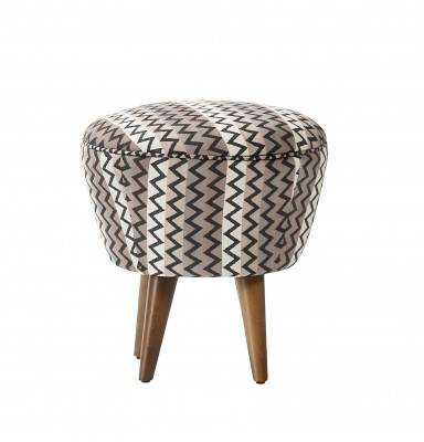 Gray upholstered pouf