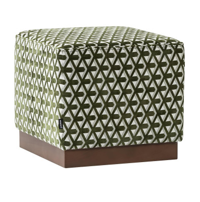 Green and white pouf