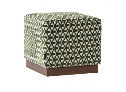 Green and white pouf