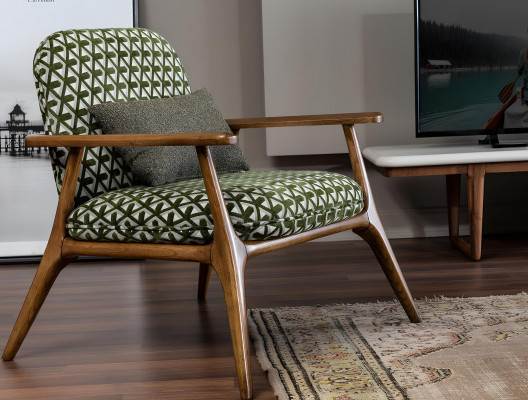 Siv cocktail table without backrest in green fabric