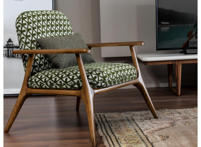 Siv cocktail table without backrest in green fabric