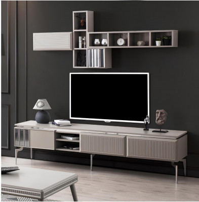 Stranska omarica RTV low cabinet TV stand gray living room