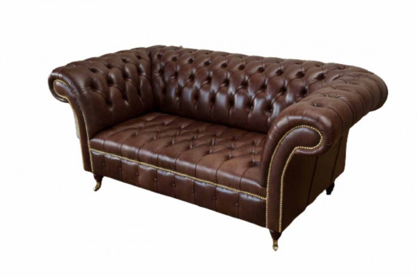 New upholstered Chesterfield two-seater sofa
