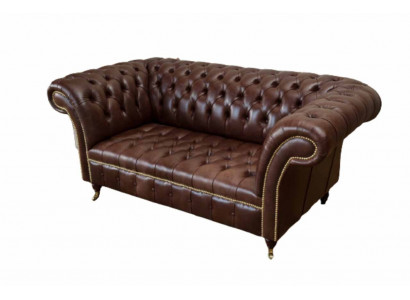 New upholstered Chesterfield two-seater sofa