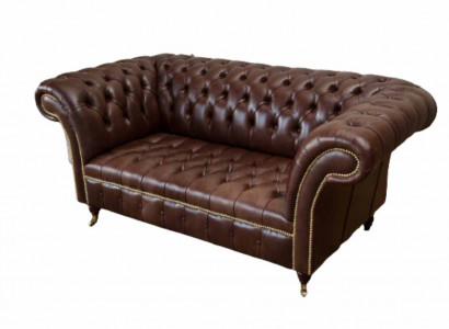 New upholstered Chesterfield two-seater sofa