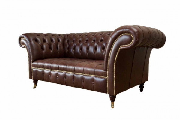 New upholstered Chesterfield two-seater sofa
