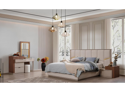 Luxury upholstered beds nightstands wardrobes