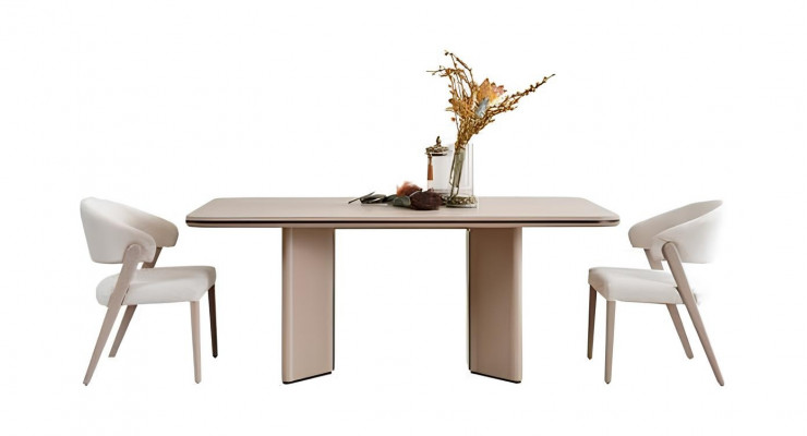 Complete beige dining set dining table chairs sideboard mirror