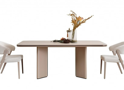 Complete beige dining set dining table chairs sideboard mirror