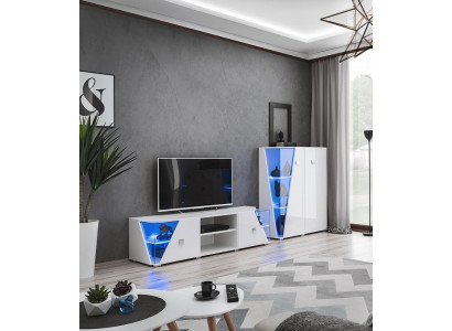 Modern white TV unit