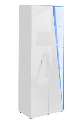 Luxury white wardrobe with 2 display cabinets for modern living room