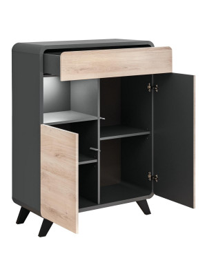 5-piece living room set with TV stand, display cabinets, shelves, wooden furniture