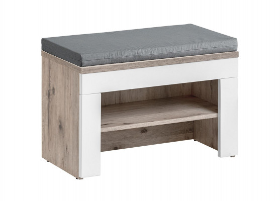 Gray shoe cabinet with cushion Modern design New furniture Wooden shoe cabinet
