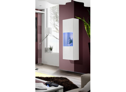 White hanging display cabinet for modern luxury living room decor