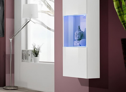 White hanging display cabinet for modern luxury living room decor