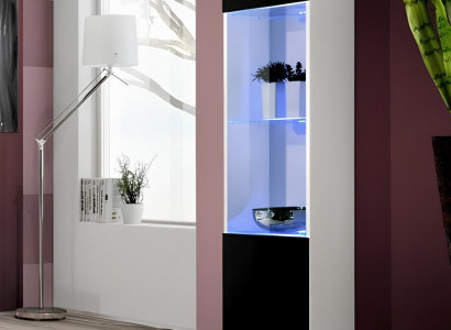 Modern white hanging wooden display cabinet