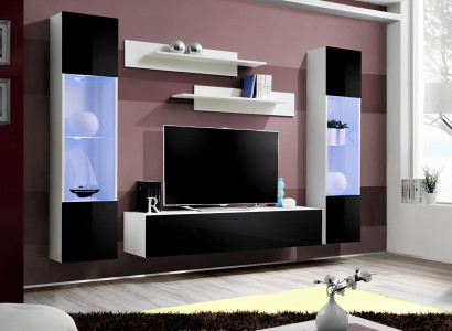 Modern black wall design TV cabinet