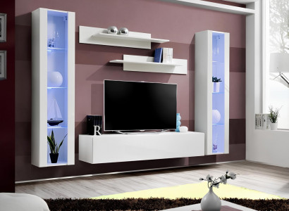 Living room wall 5 pieces rtv 2x hanging screens modern design