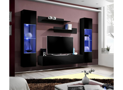 Modern TV furniture with designer shelves in 5 parts