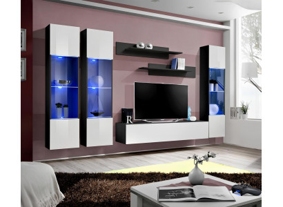 Perfect complete luxury living room furniture set 6 pieces modern wall TV support