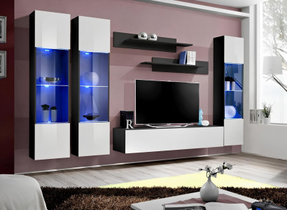 Perfect complete luxury living room furniture set 6 pieces modern wall TV support