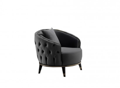 Round Chesterfield table in gray for the living room