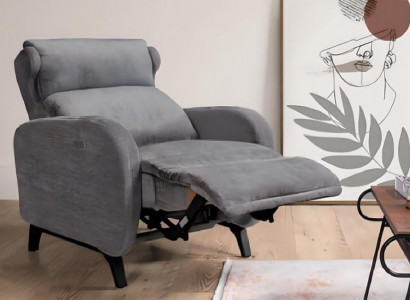 Gray coffee table with luxurious footrest