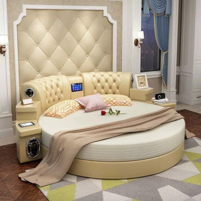 Round bed, round design beds, double luxury hotel frame, sleep room