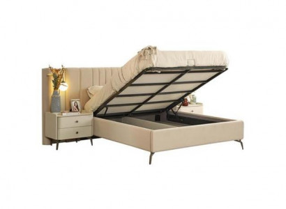 Modern furniture design for bedroom bed 2x nightstand 4 pieces