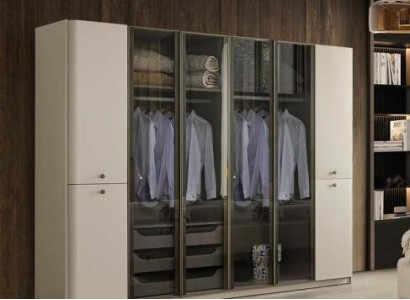 Glossy white glass wardrobe, designer wardrobes for the bedroom, wooden furniture