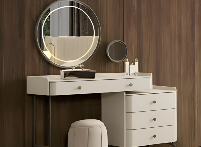 Elegant white cosmetic table for the bedroom