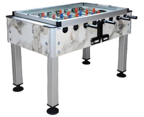 Professional beige foosball table made of aluminum and MDF