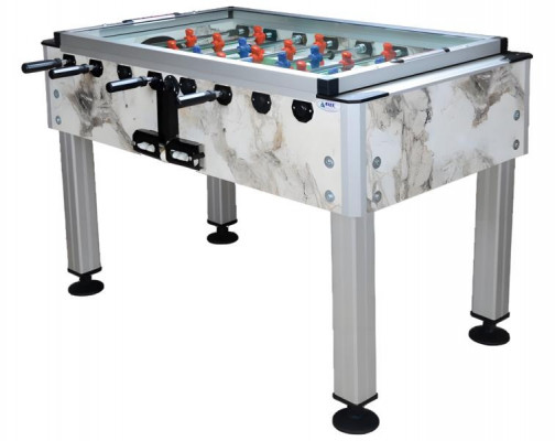 Professional beige foosball table made of aluminum and MDF