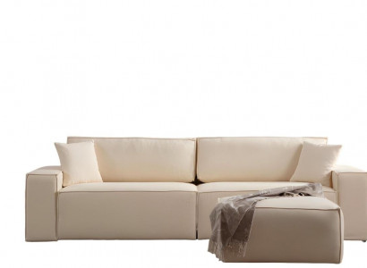 Elegant beige exclusive pouf for four people, 2 pieces