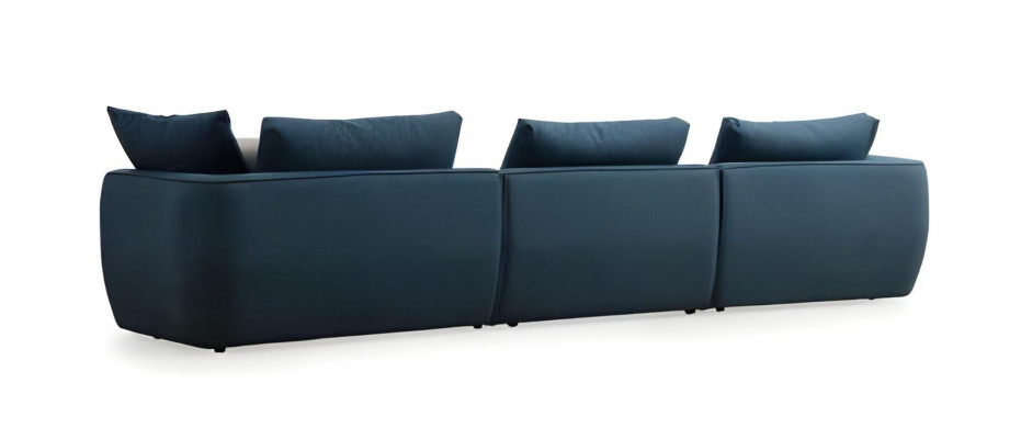 Luxury modern blue L-shaped corner sofa for the living room