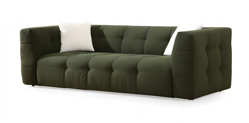 Modern white living room sofa, three-seater with three places, elegant chair