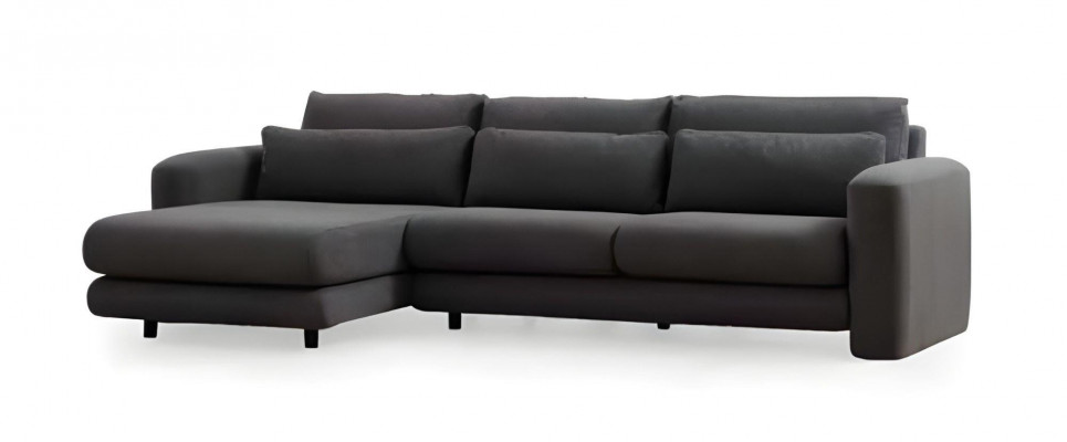 Modern black corner sofa for the living room