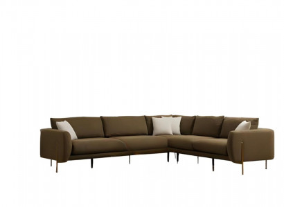 Dark green corner sofa set of modern high standard in L shape