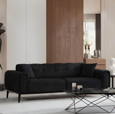 Elegant gray-black sofa for living room 3 pieces