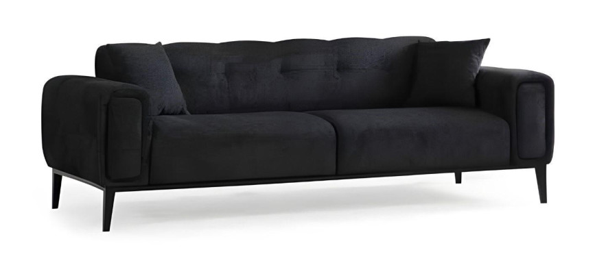 Elegant gray-black sofa for living room 3 pieces