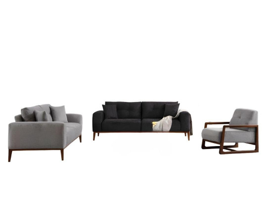 Siv black designer sofa for living room with cushions