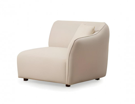 Elegant sofa for living room in white fabric for 4 people