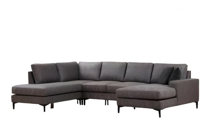 Modern gray U-shaped sofa for the living room