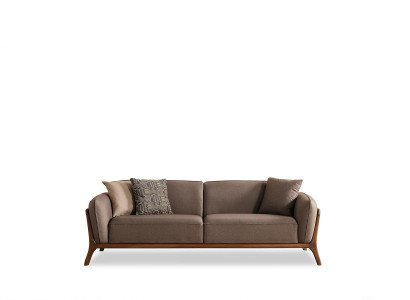 Elegant 3-seater brown sofa for the living room