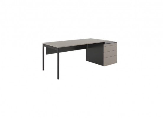 Elegant black gray office desk luxury furniture with drawers